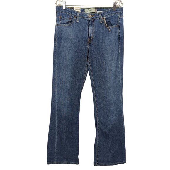 Vintage Y2K Levi’s 519 Flare Jeans Women’s Sz 13 Long Stretch Slim Fit Mid rise - Picture 2 of 15